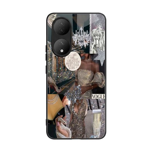 Glam Chic back phone cover | glass case for Vivo-y100
