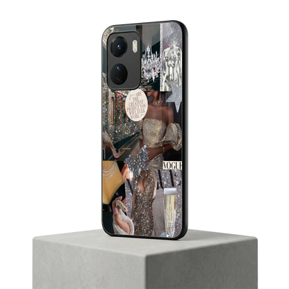 Glam Chic vivo y16 mobile cover | shockproof glass phone case