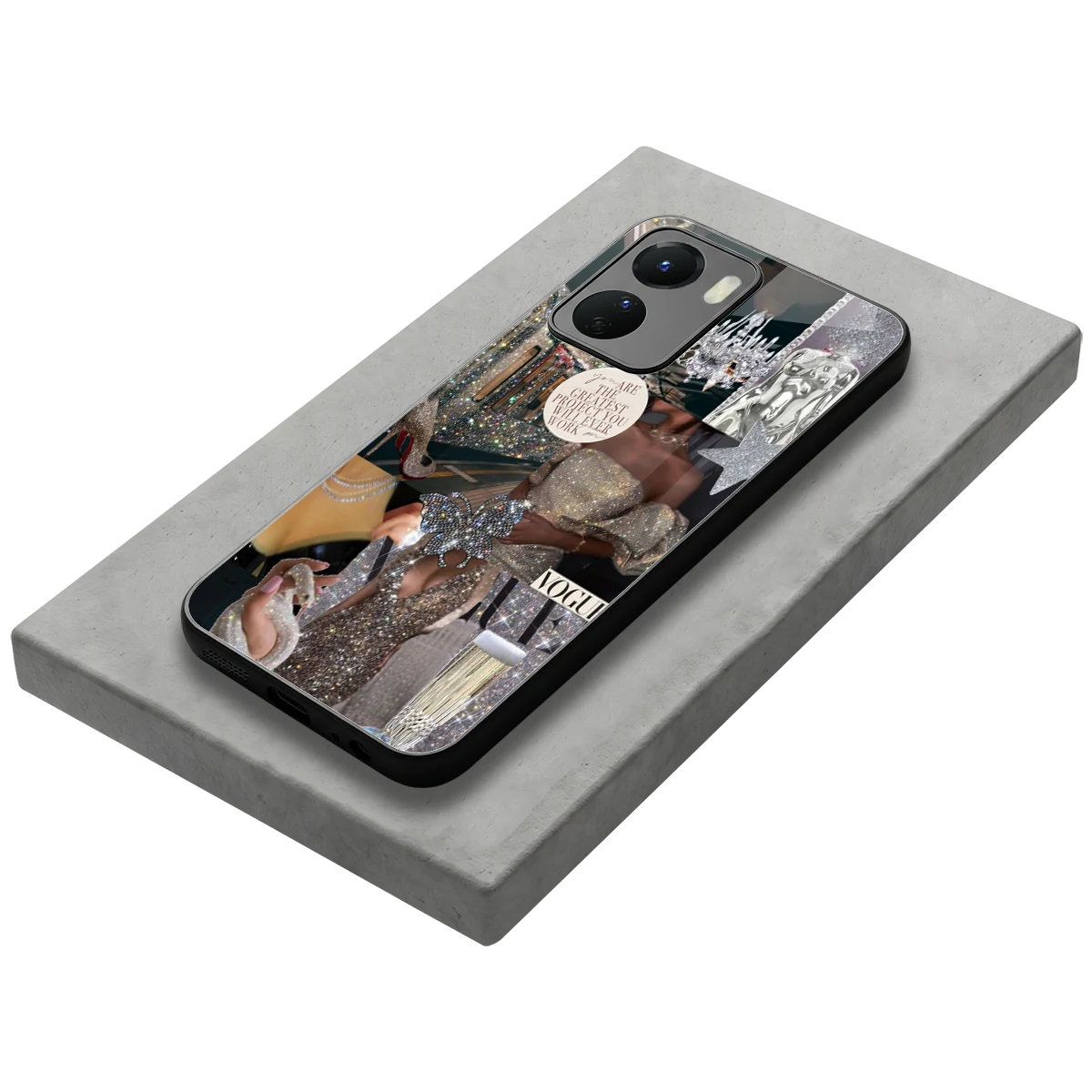 Glam Chic stylish phone case for vivo y16 | glossy glass and slim fit