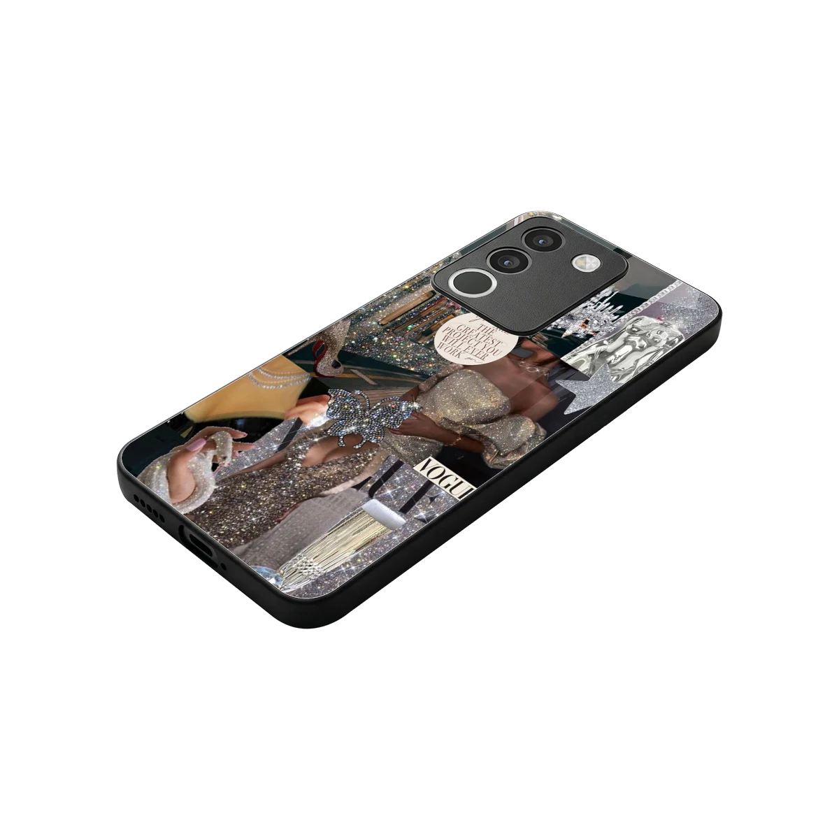 Glam Chic stylish phone case for vivo y200 5g | glossy glass and slim fit