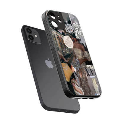 Glam Chic sleek iphone 12 cover with tempered glass back and TPU edges