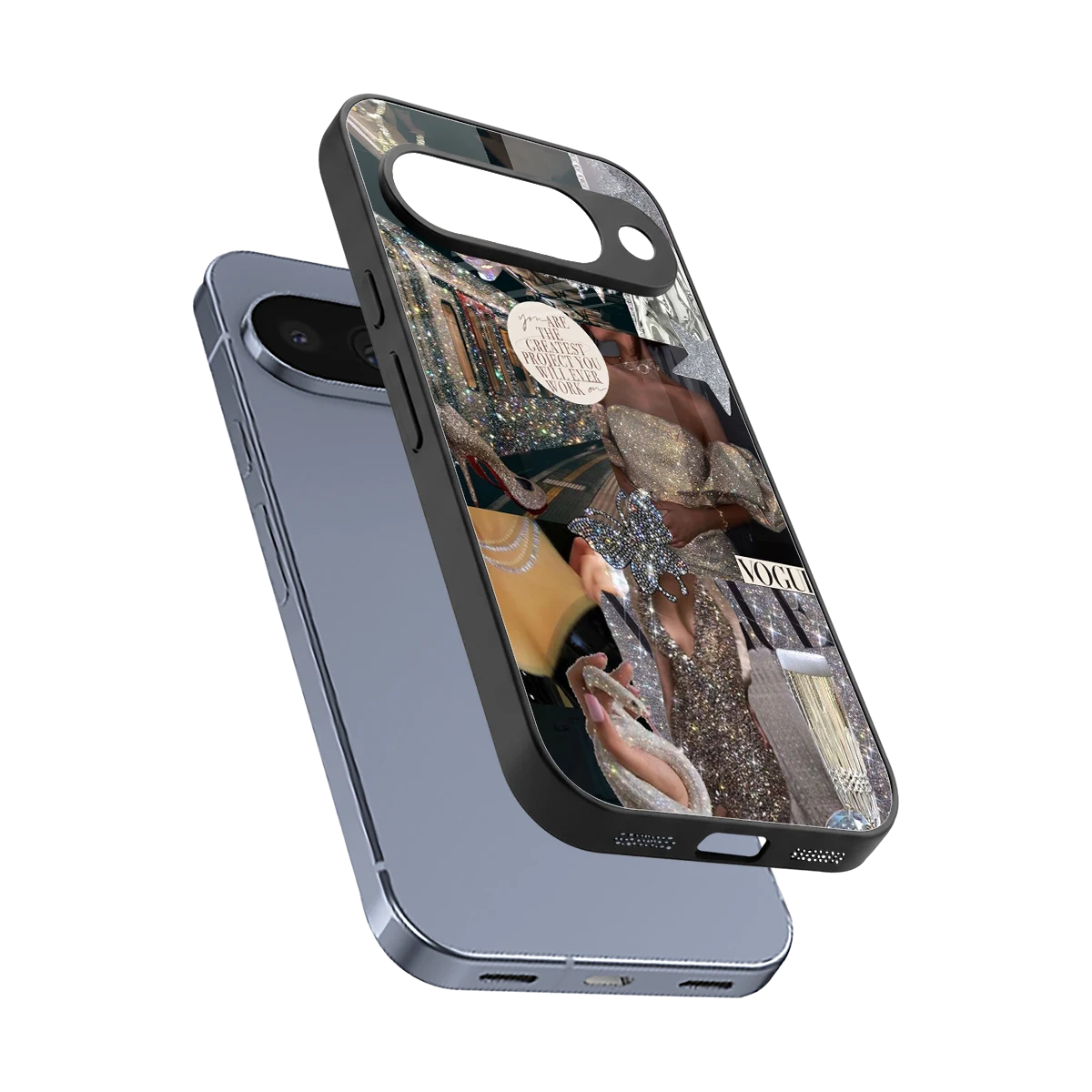 Glam Chic sleek google pixel 10 cover with tempered glass back and TPU edges