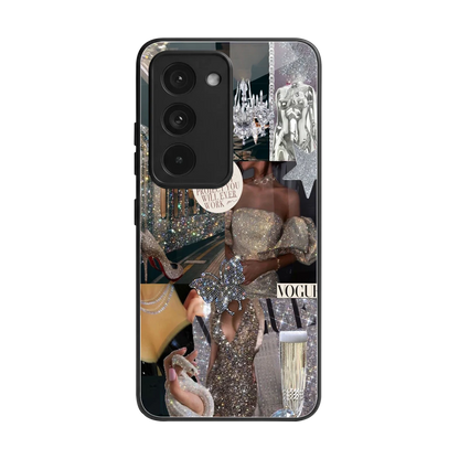 Glam Chic back phone cover | glass case for redmi 15 5g