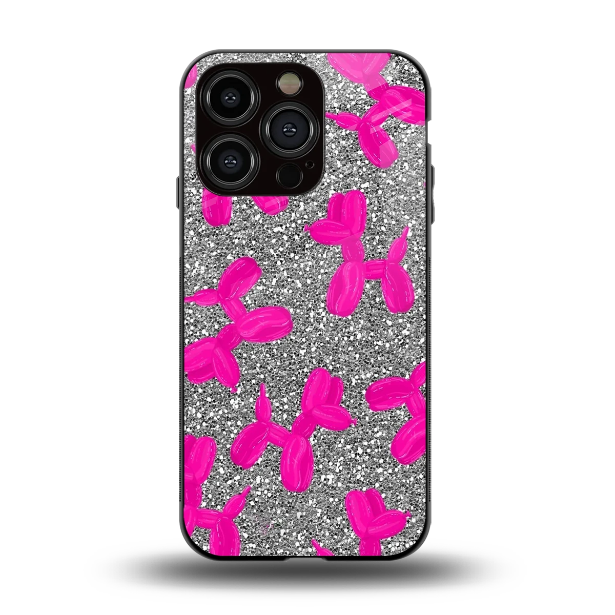 Glittery Ride back phone cover | glass case for iphone 13 pro