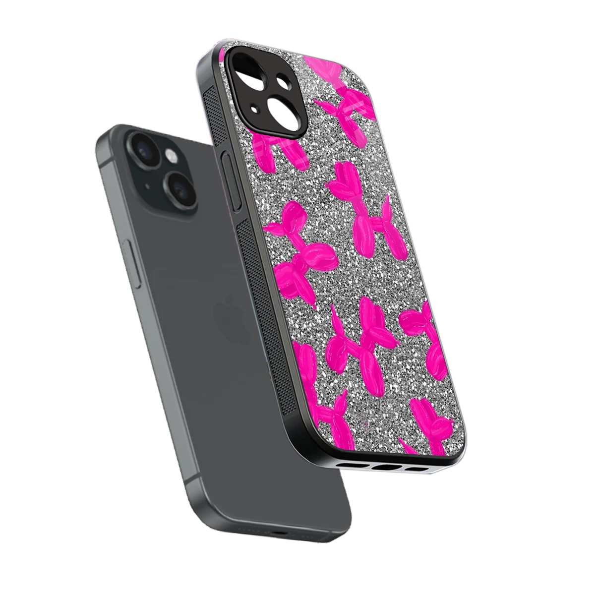Glittery Ride sleek iphone 14 cover with tempered glass back and TPU edges