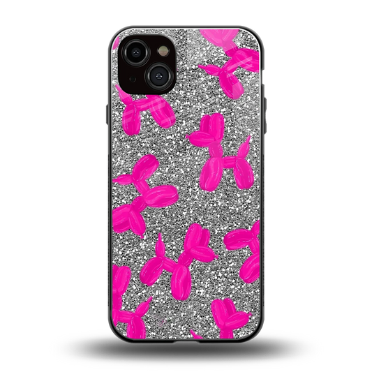 Glittery Ride back phone cover | glass case for iphone 15 plus