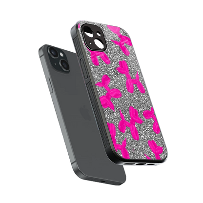Glittery Ride sleek iphone 14 plus cover with tempered glass back and TPU edges
