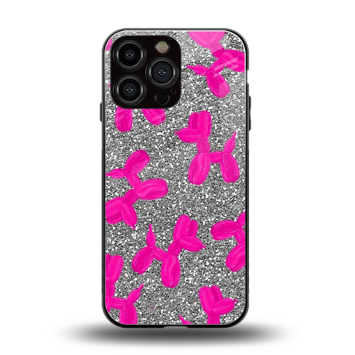 Glittery Ride back phone cover | glass case for iphone 15 pro max