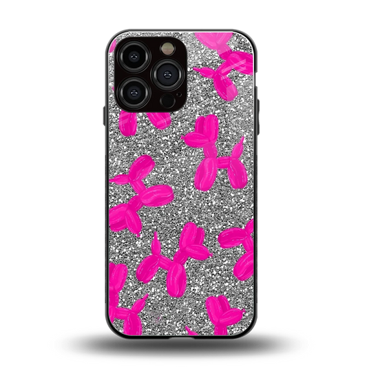 Glittery Ride back phone cover | glass case for iphone 16 pro max