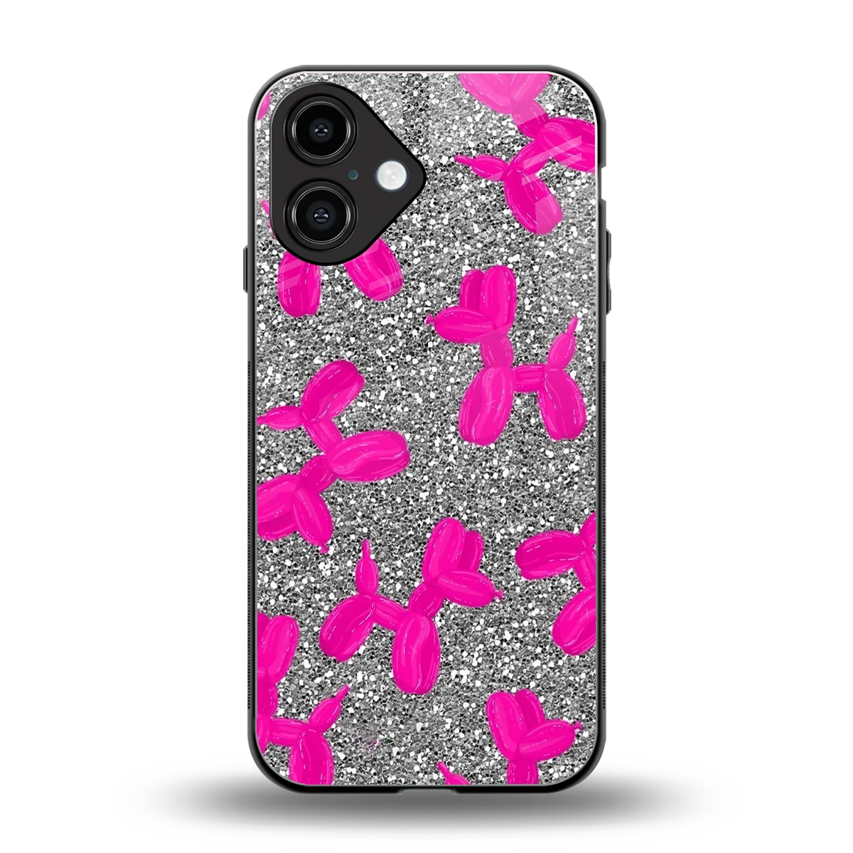 Glittery Ride back phone cover | glass case for iphone 16