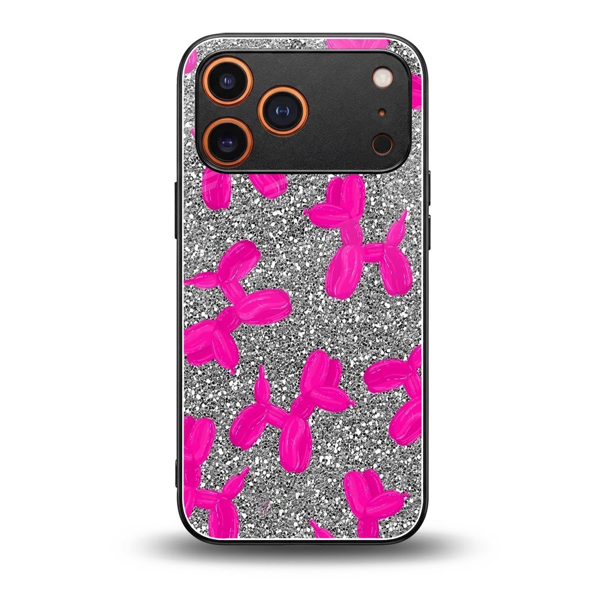 Glittery Ride back phone cover | glass case for iphone 17 pro