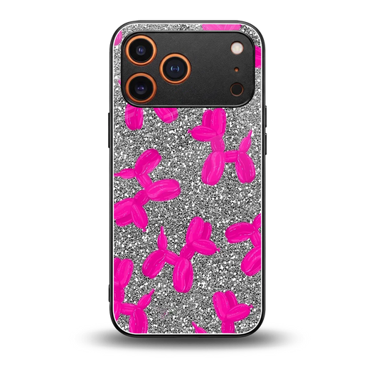 Glittery Ride back phone cover | glass case for iphone 17 pro max