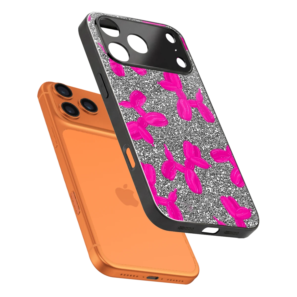 Glittery Ride sleek iphone 17 pro max cover with tempered glass back and TPU edges