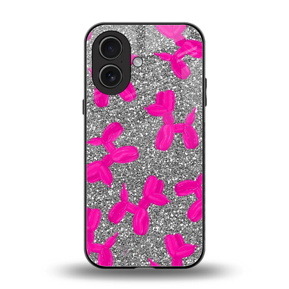 Glittery Ride back phone cover | glass case for iphone 17