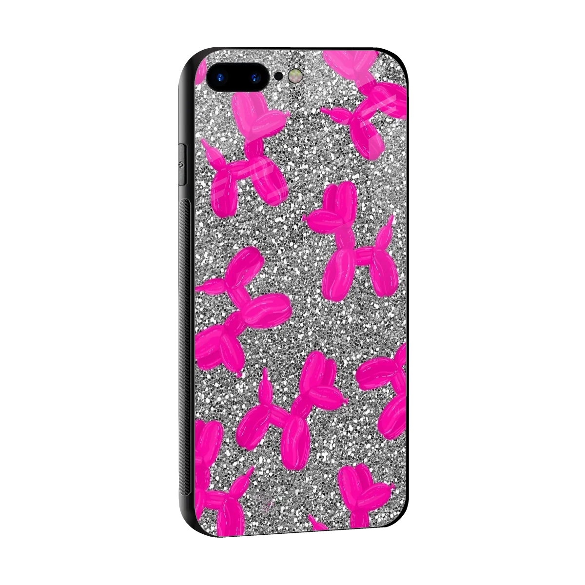 Glittery Ride sleek iphone 8 plus cover with tempered glass back and TPU edges