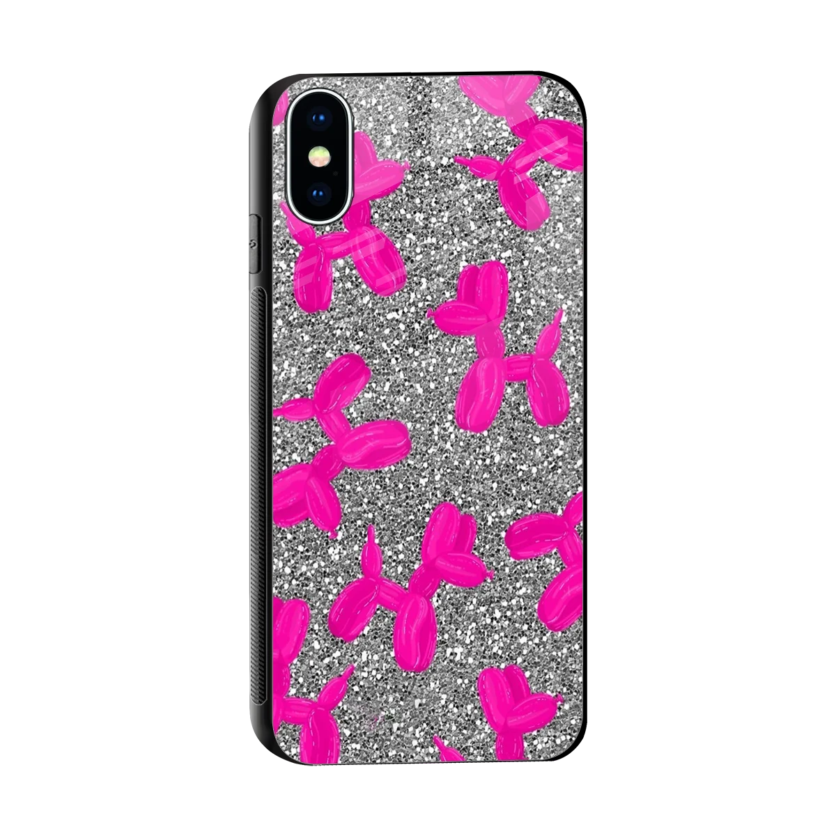 Glittery Ride sleek iphone x cover with tempered glass back and TPU edges