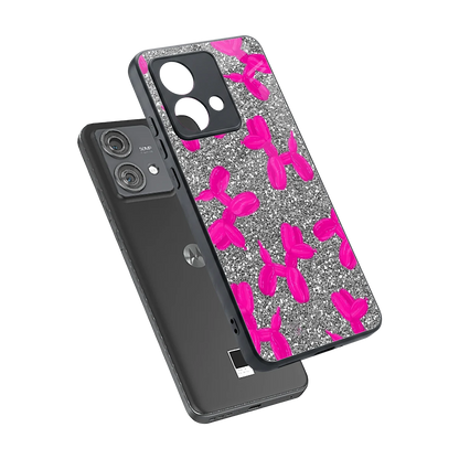 Glittery Ride sleek motorola edge 40 neo 5g cover with tempered glass back and TPU edges