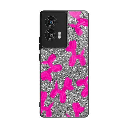 Glittery Ride back phone cover | glass case for motorola edge 50 fusion