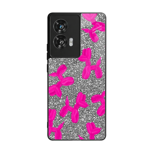 Glittery Ride back phone cover | glass case for motorola edge 50 fusion
