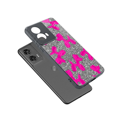 Glittery Ride sleek motorola edge 50 fusion cover with tempered glass back and TPU edges