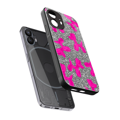 Glittery Ride sleek nothing phone 2 cover with tempered glass back and TPU edges