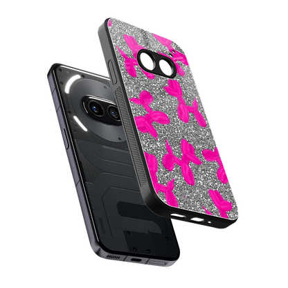 Glittery Ride sleek nothing phone 2a cover with tempered glass back and TPU edges