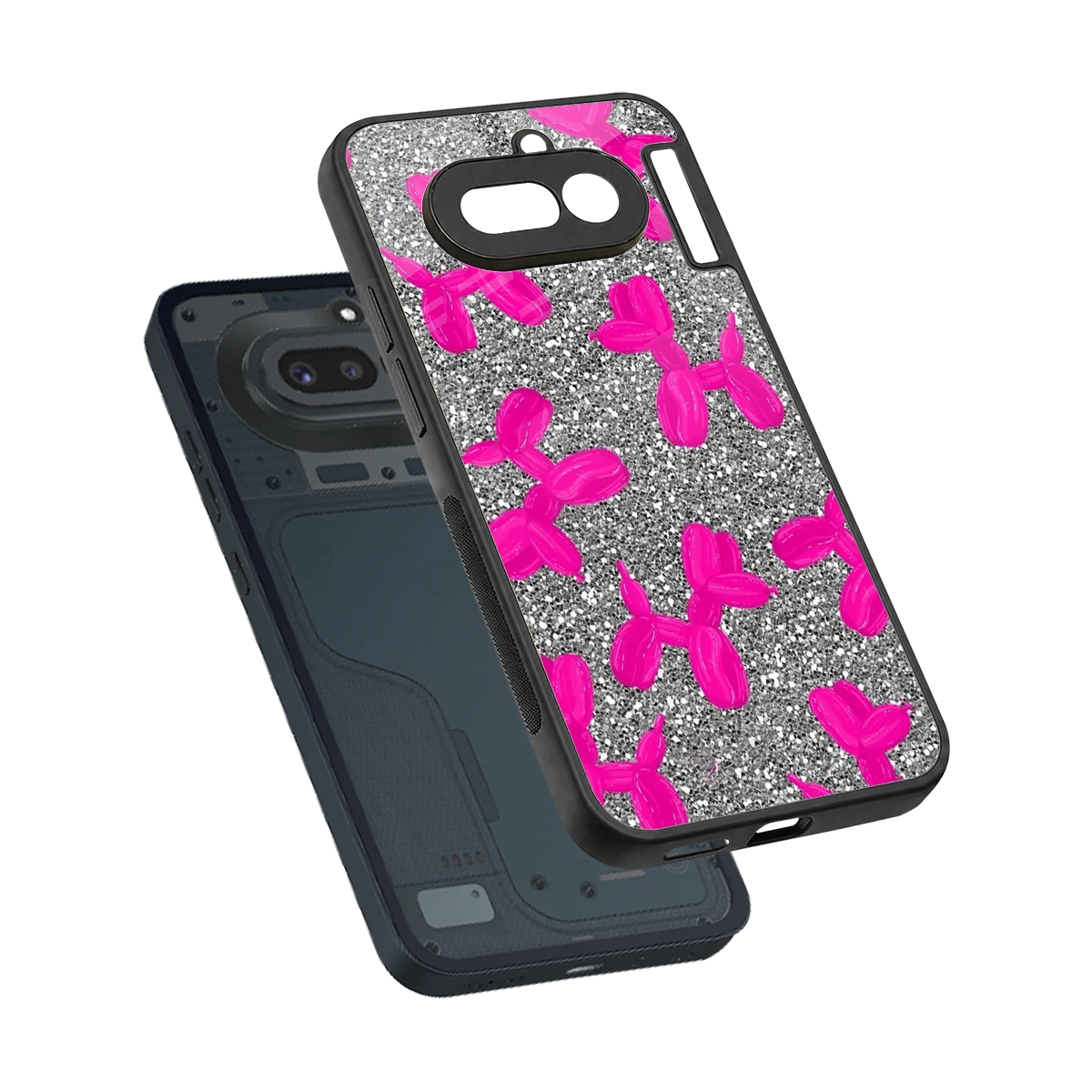 Glittery Ride sleek nothing phone 4a cover with tempered glass back and TPU edges