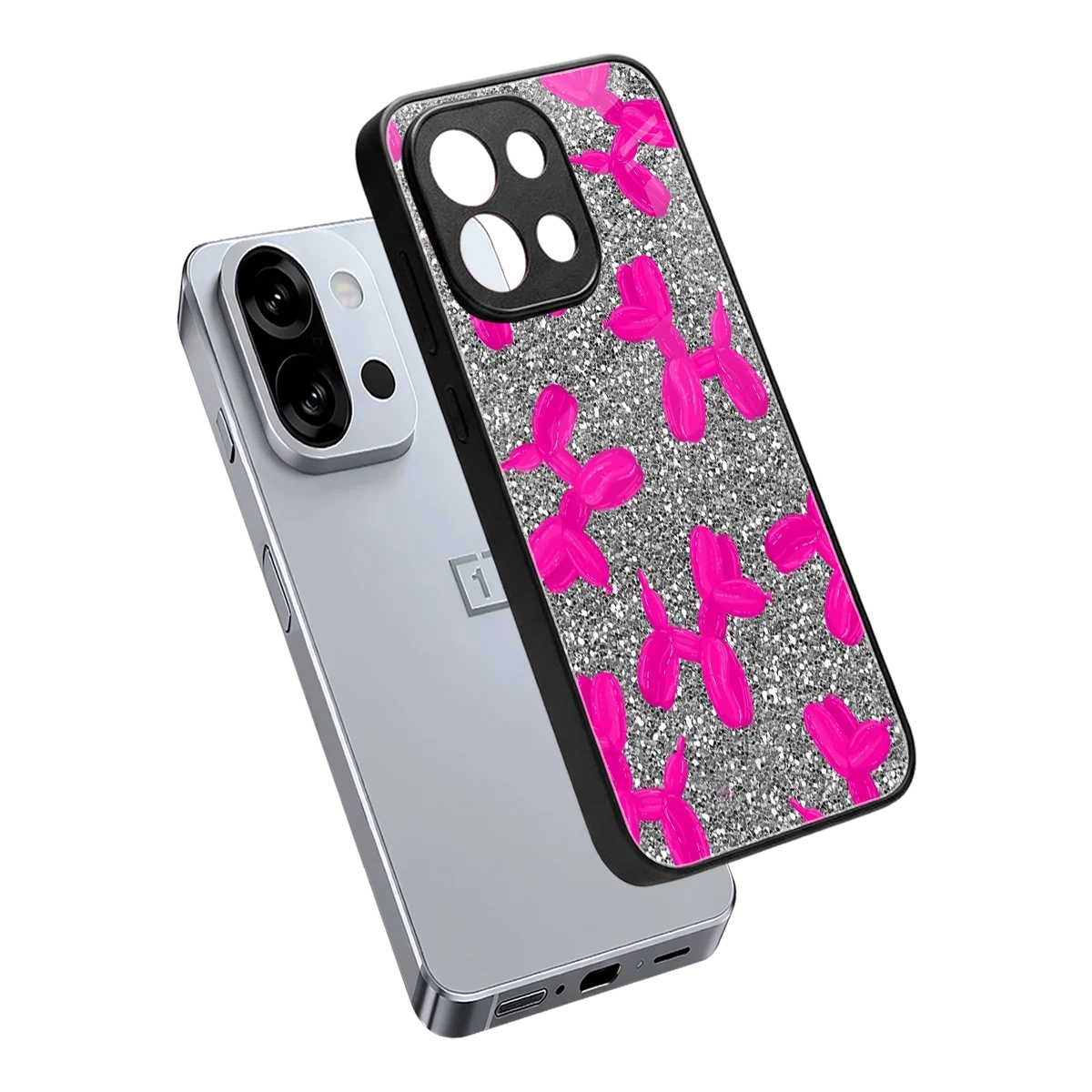 Glittery Ride sleek oneplus 13s cover with tempered glass back and TPU edges
