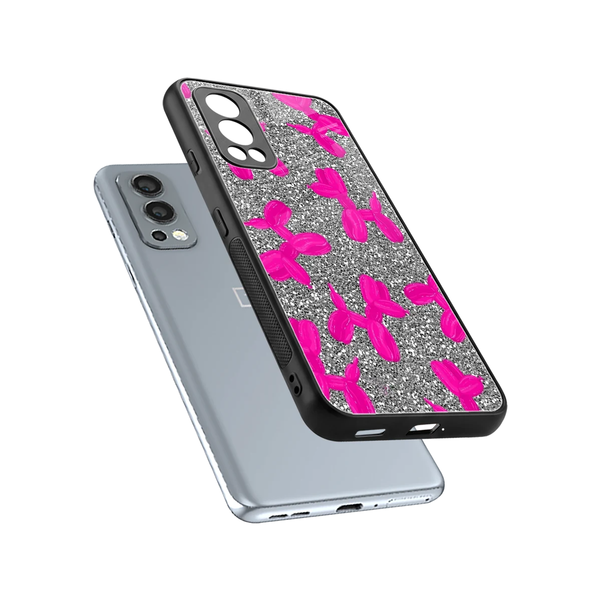 Glittery Ride sleek oneplus nord 2 cover with tempered glass back and TPU edges