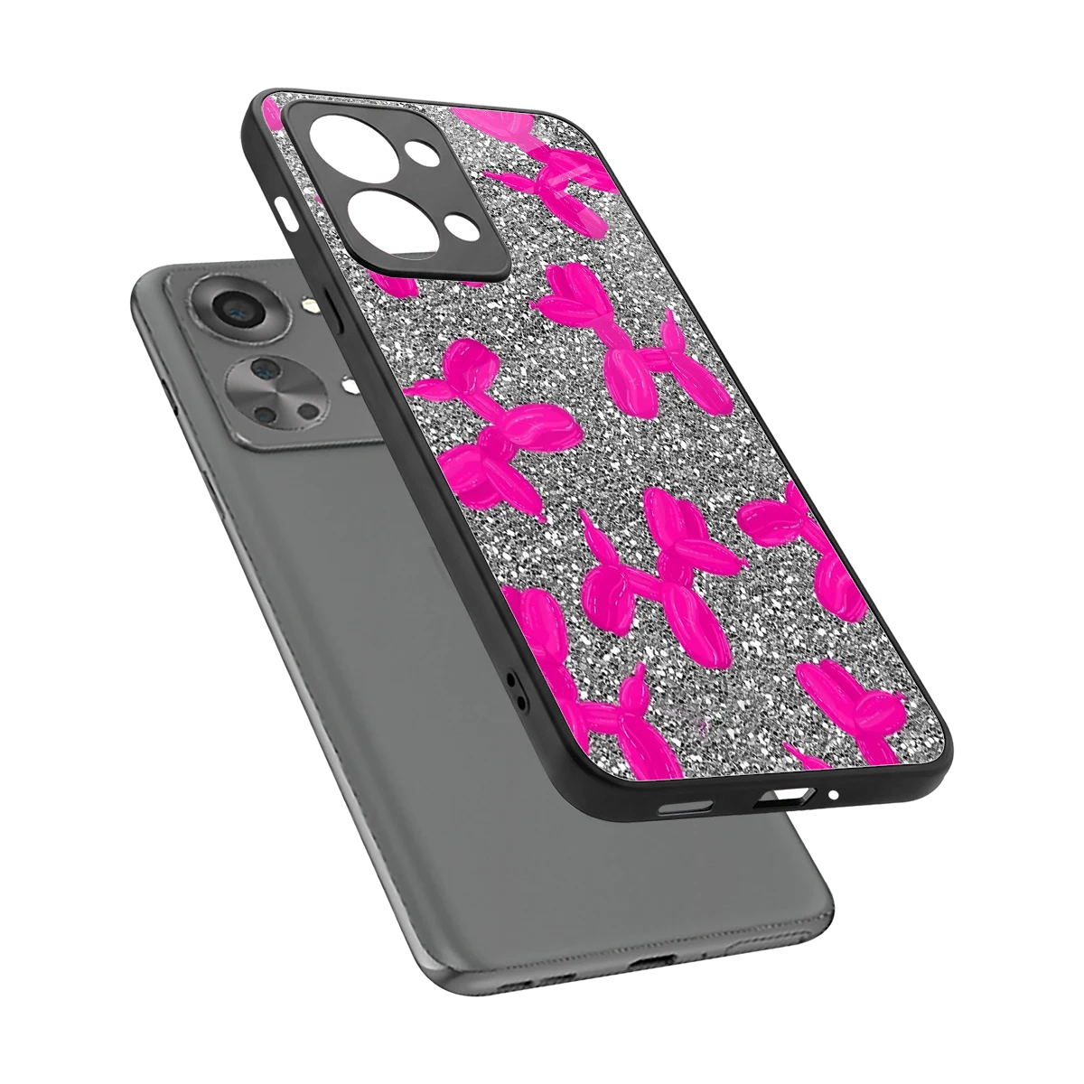 Glittery Ride sleek oneplus nord 2t cover with tempered glass back and TPU edges