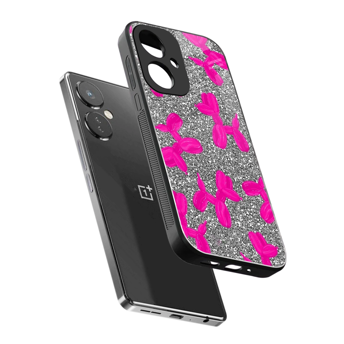 Glittery Ride sleek oneplus nord ce 3 cover with tempered glass back and TPU edges