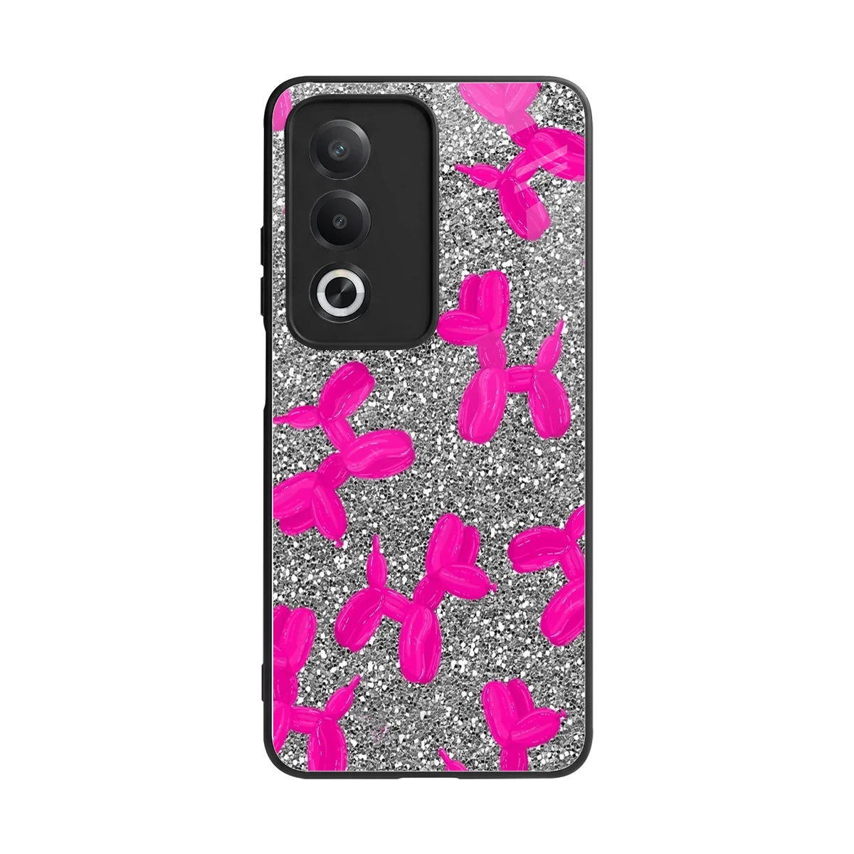 Glittery Ride back phone cover | glass case for oppo a3 pro