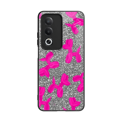 Glittery Ride back phone cover | glass case for oppo a3 pro