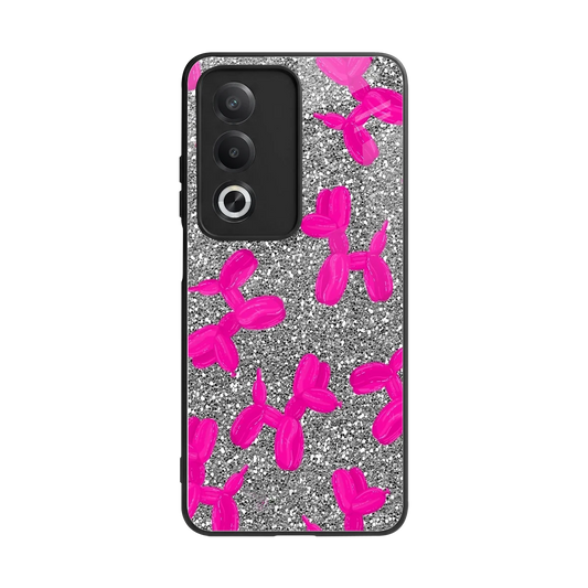 Glittery Ride back phone cover | glass case for oppo a3 pro