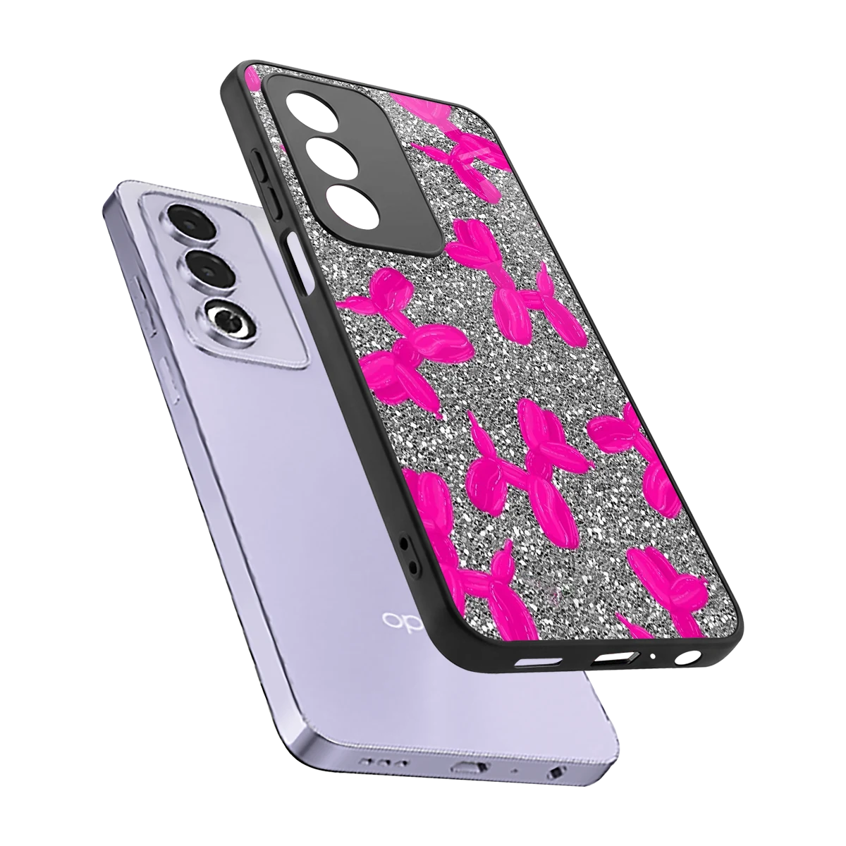 Glittery Ride sleek oppo a3 pro cover with tempered glass back and TPU edges