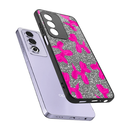 Glittery Ride sleek oppo a3 pro cover with tempered glass back and TPU edges