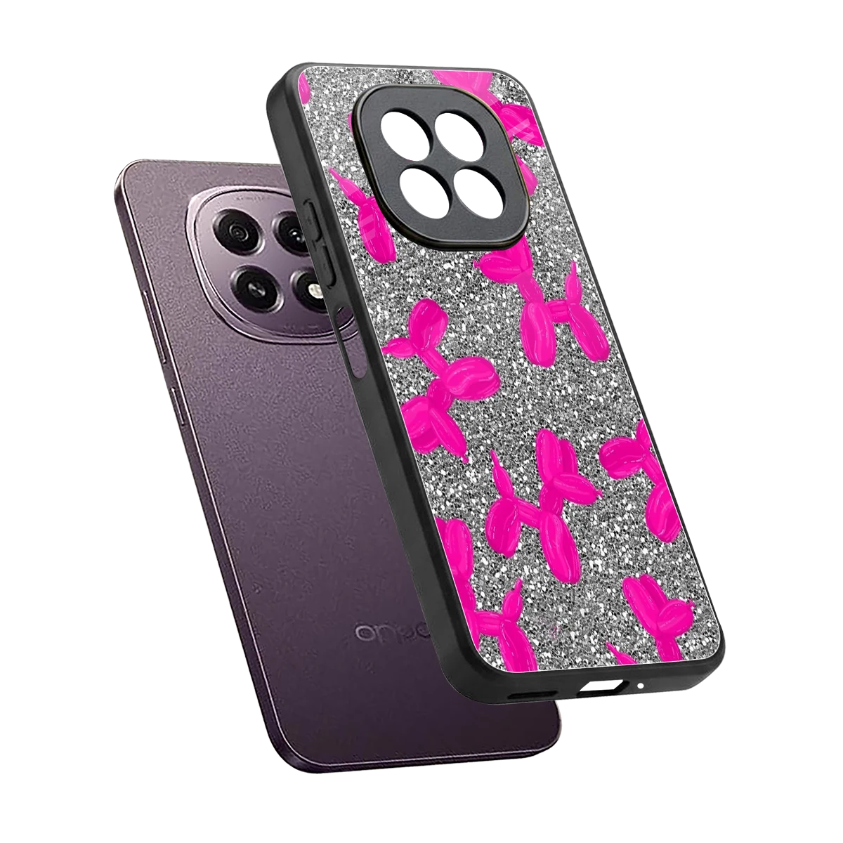 Glittery Ride sleek oppo f29 5g cover with tempered glass back and TPU edges