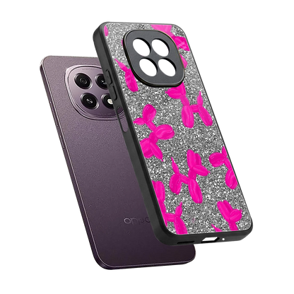 Glittery Ride sleek oppo f29 5g cover with tempered glass back and TPU edges