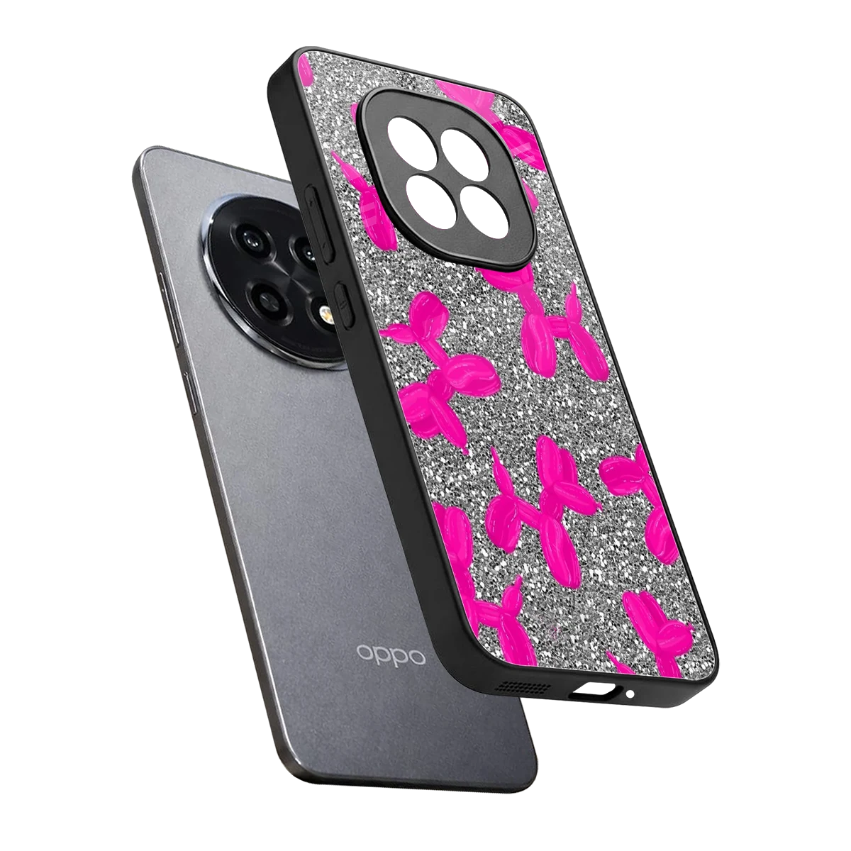 Glittery Ride sleek oppo f29 pro 5g cover with tempered glass back and TPU edges