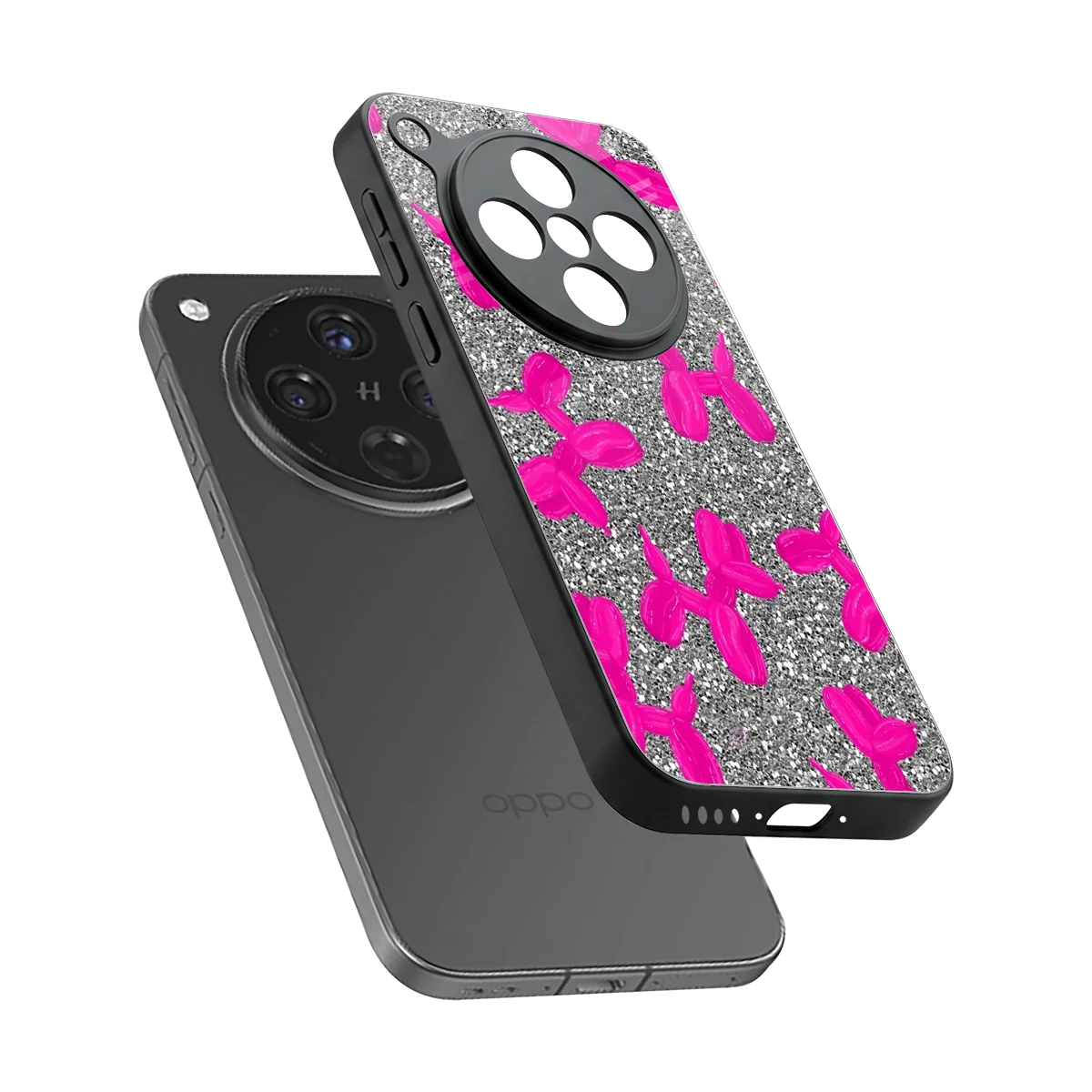 Glittery Ride sleek oppo find x8 cover with tempered glass back and TPU edges