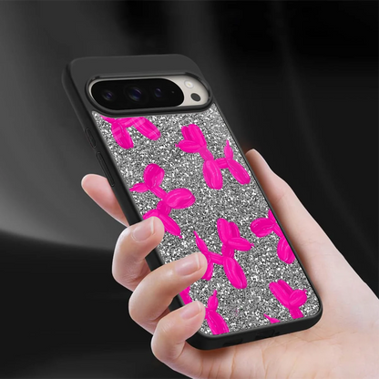 Glittery Ride sleek google pixel 9 pro cover with tempered glass back and TPU edges