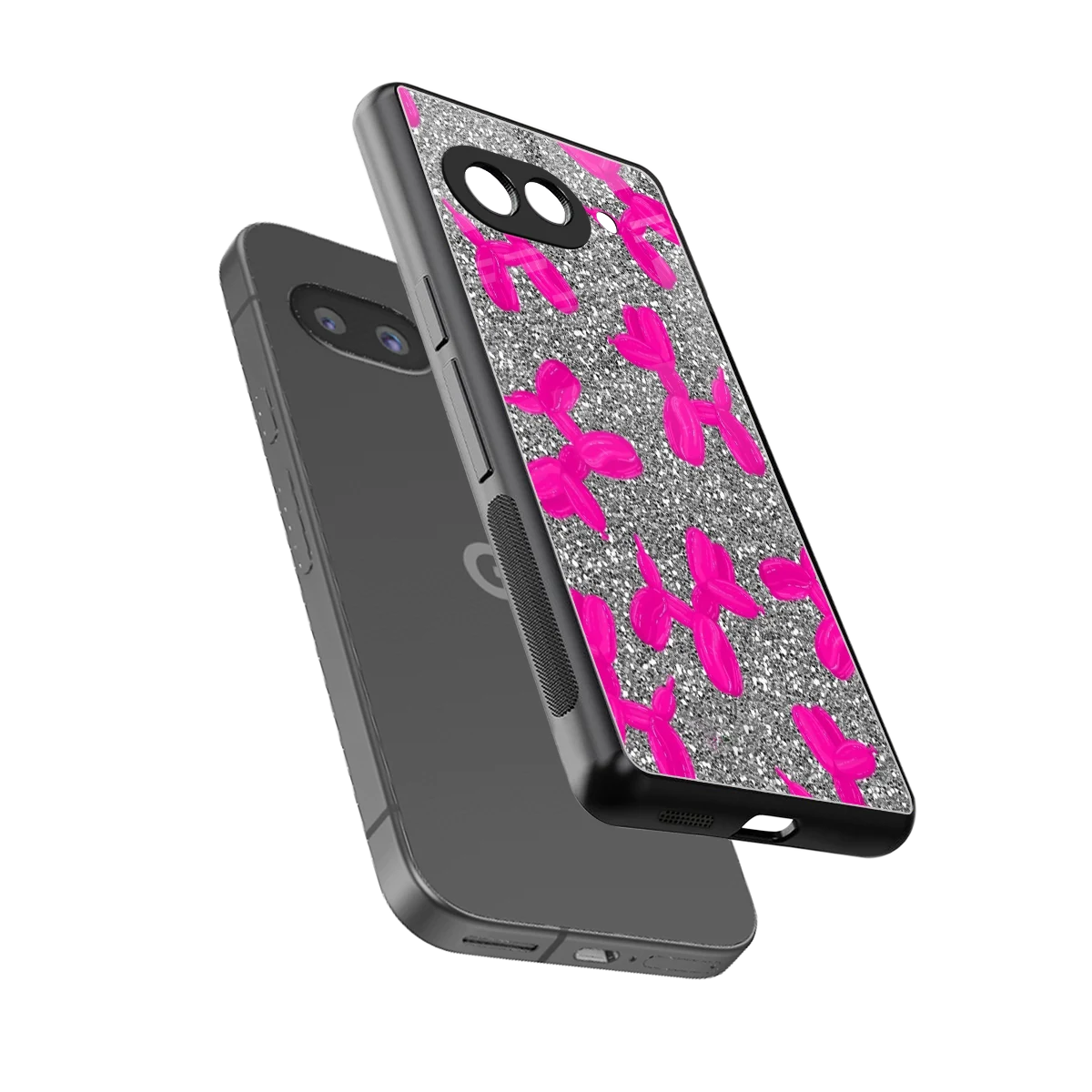 Glittery Ride sleek google pixel 10a cover with tempered glass back and TPU edges
