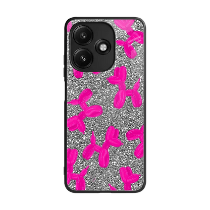 Glittery Ride back phone cover | glass case for redmi 12 5g