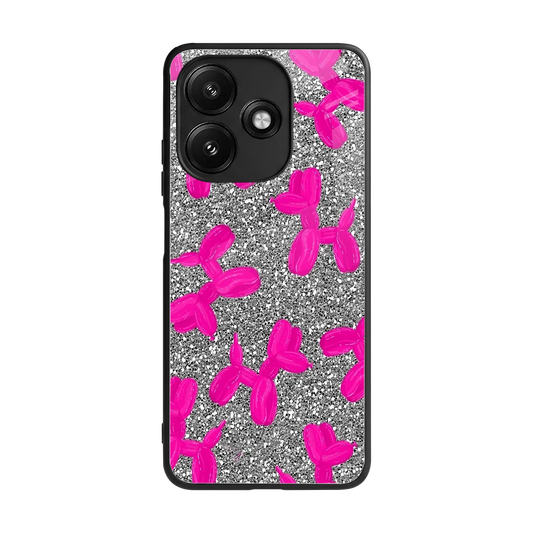 Glittery Ride back phone cover | glass case for redmi 12 5g