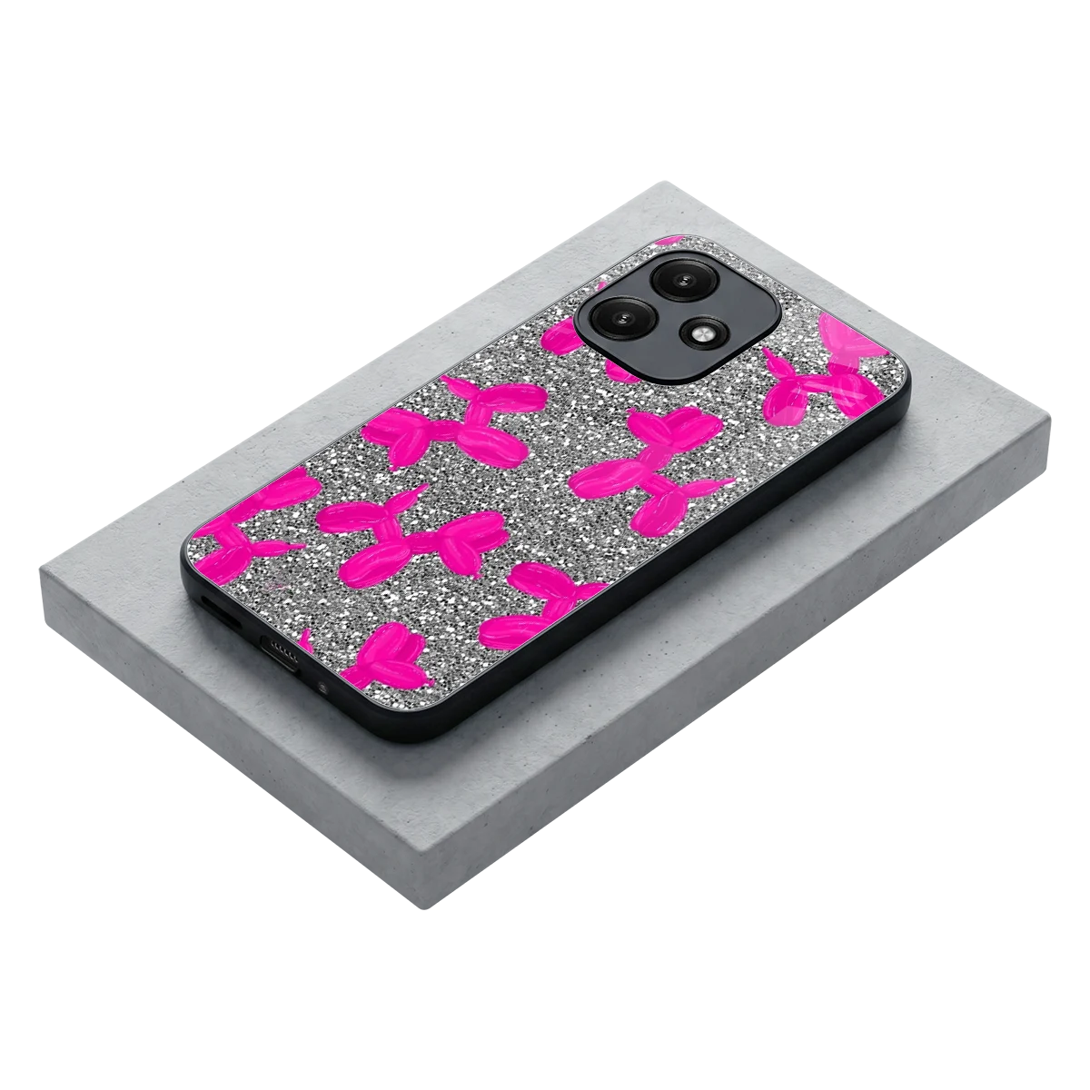 Glittery Ride stylish phone case for redmi 12 5g | glossy glass and slim fit