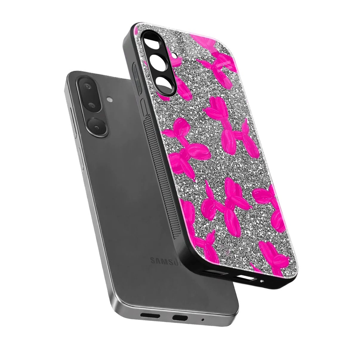 Glittery Ride sleek samsung galaxy m36 5g cover with tempered glass back and TPU edges