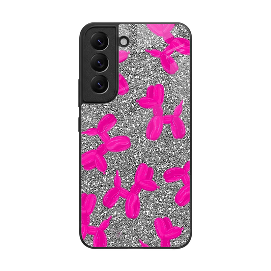 Glittery Ride back phone cover | glass case for samsung galaxy s22