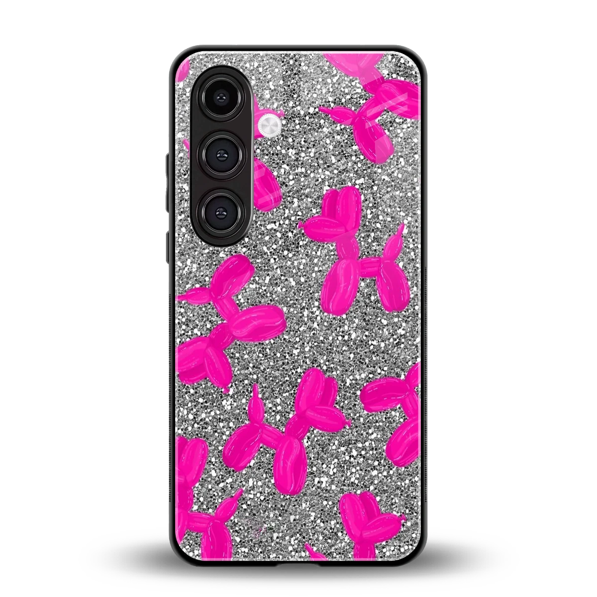 Glittery Ride back phone cover | glass case for samsung galaxy s25