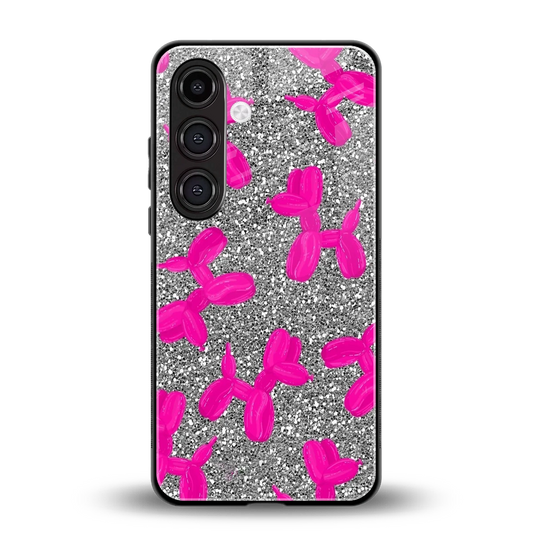 Glittery Ride back phone cover | glass case for samsung galaxy s24