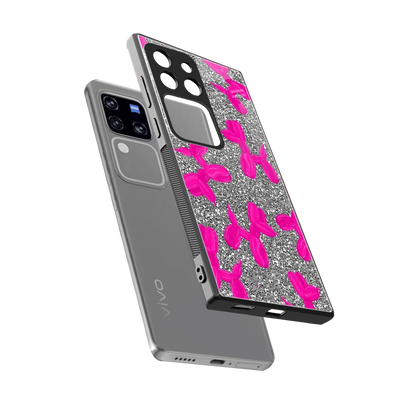 Glittery Ride sleekvivo v30 pro cover with tempered glass back and TPU edges